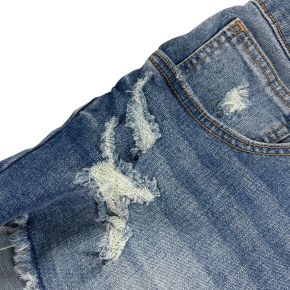 No Boundaries Denim Shorts Size 21W Distressed Button Fly Frayed Hem Jean Cutoff - Picture 5 of 8